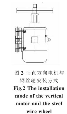 圖2垂直方向電機(jī)與   鋼茲輪安裝方式