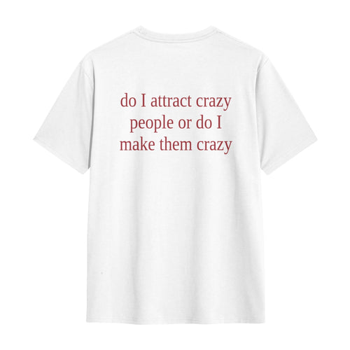 Crazy tee white, flat lay