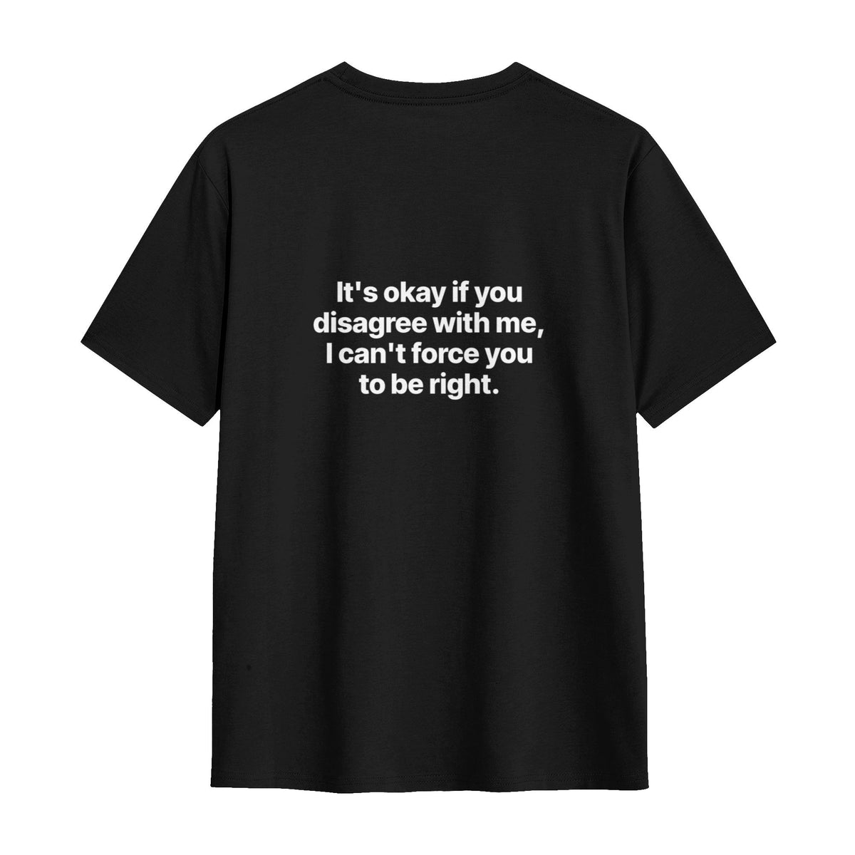 Disagree classic tee in black, flat lay