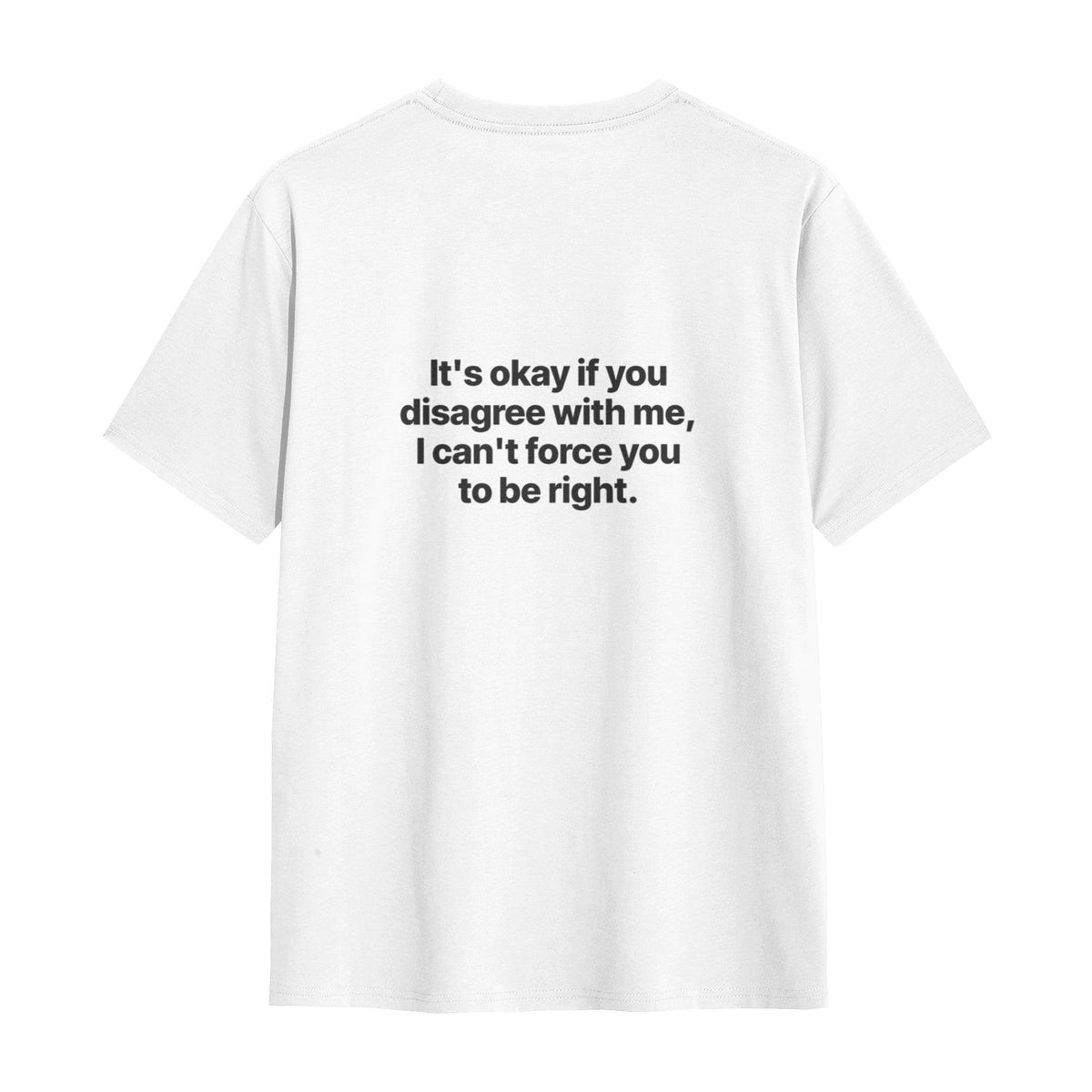 Disagree classic tee in white, flat lay