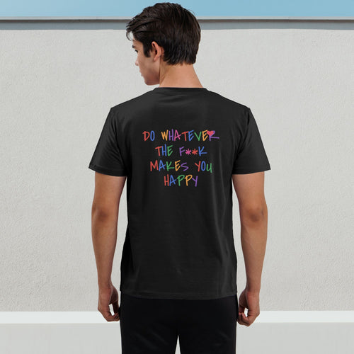 Do Whatever Makes You Happy tee, black, model back