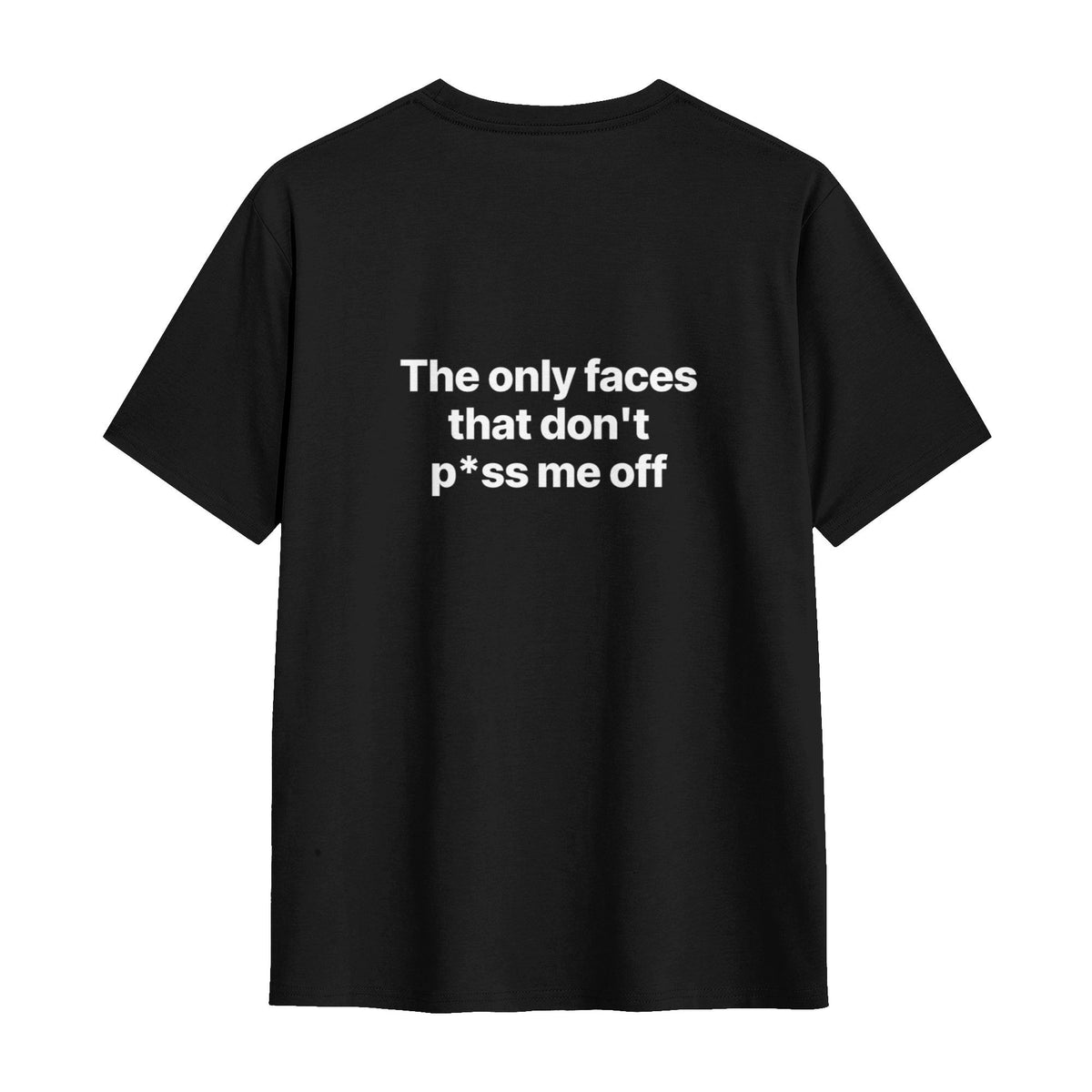 Faces classic tee in black, flat lay