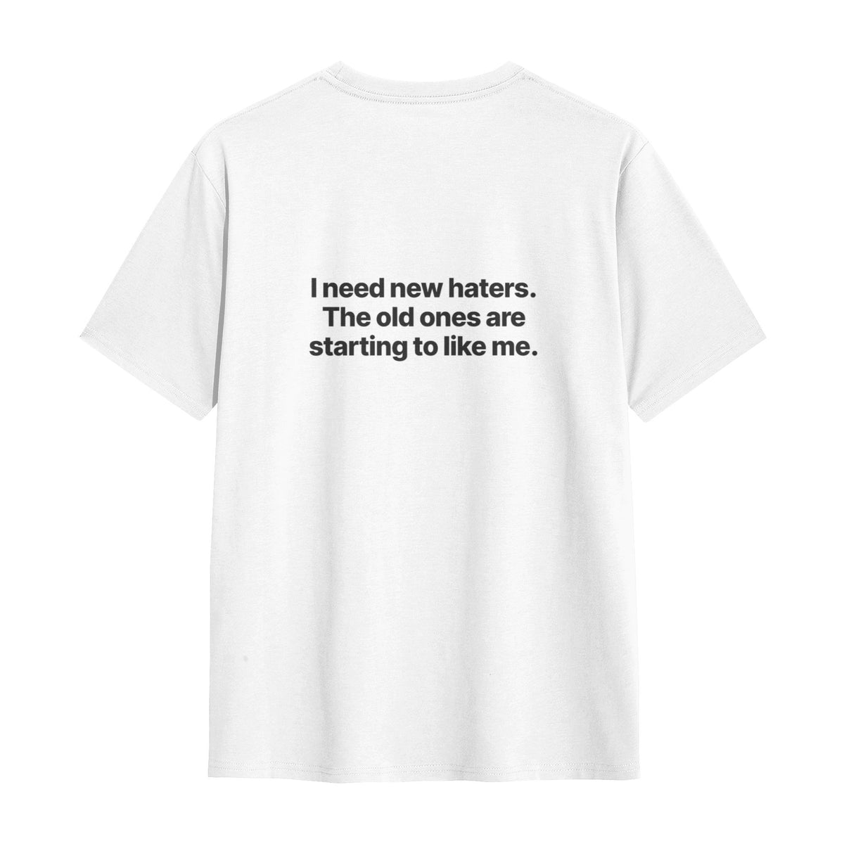 Haters classic tee in white, flat lay
