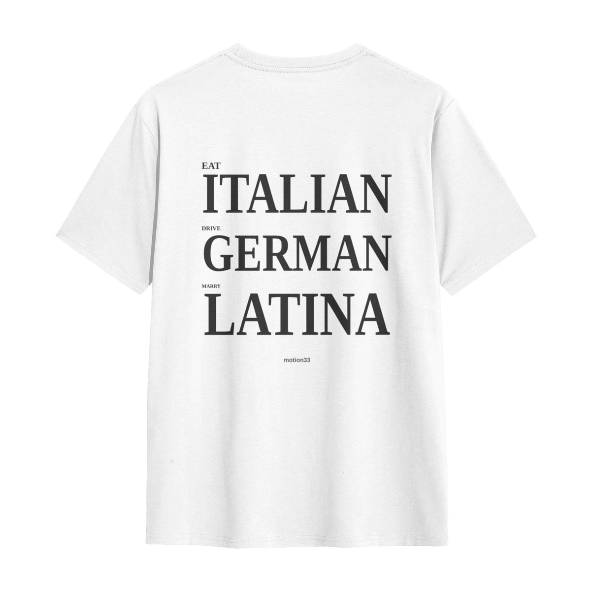 Italian German Latina tee, white, flat back