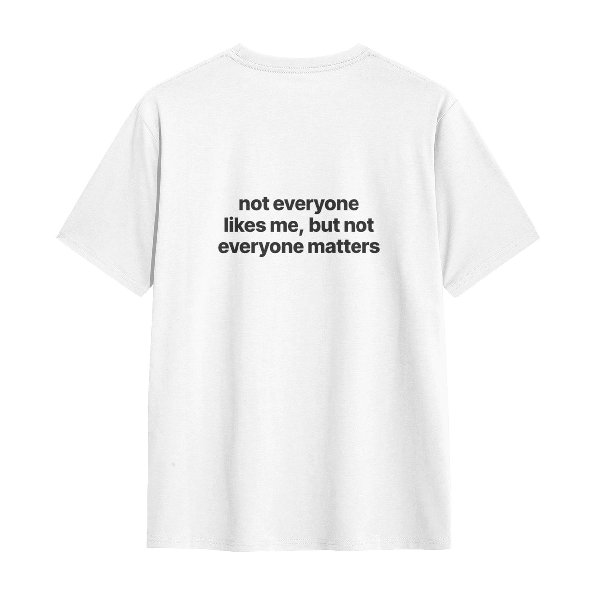 Not Everyone classic tee in white, flat lay