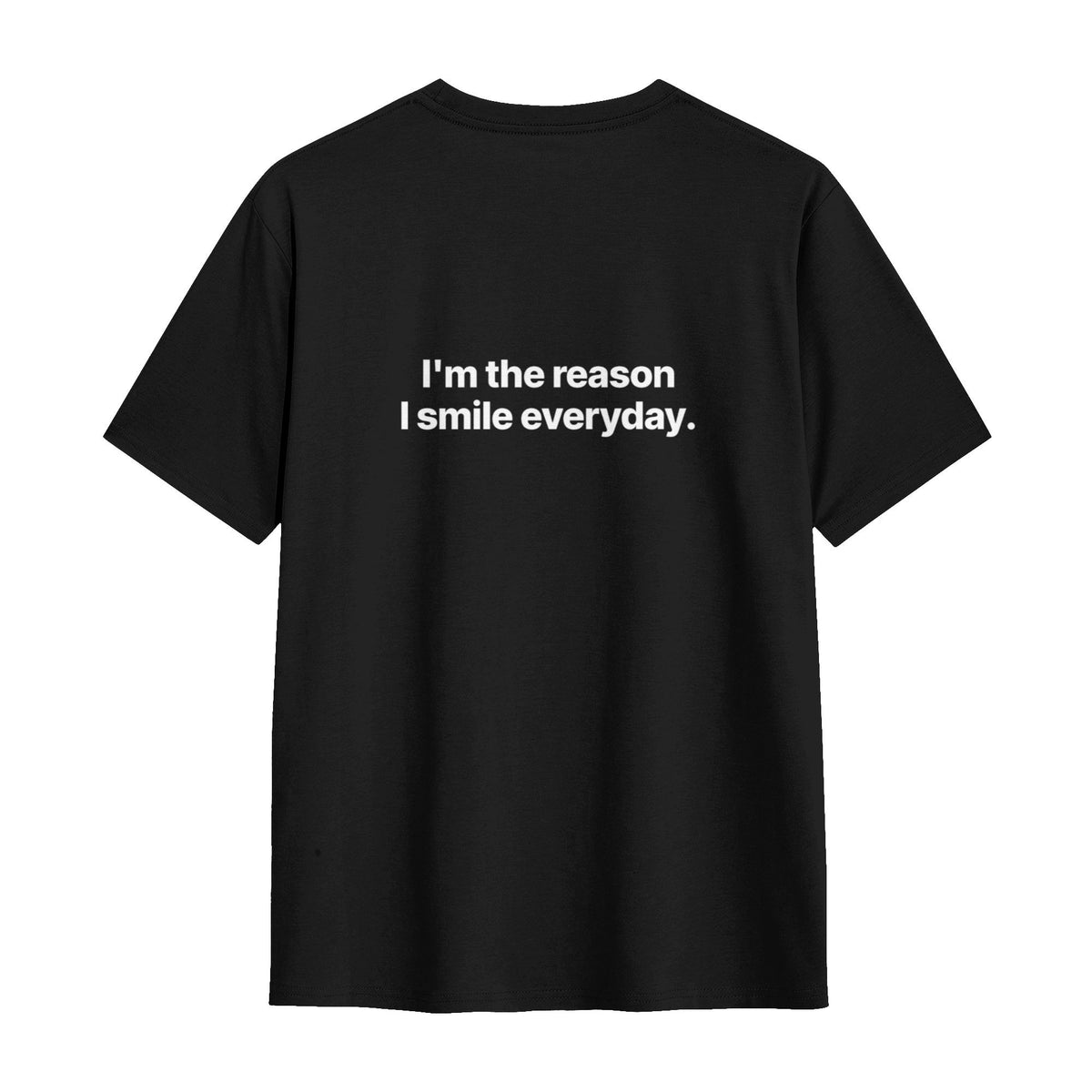 Smile classic tee in black, flat lay