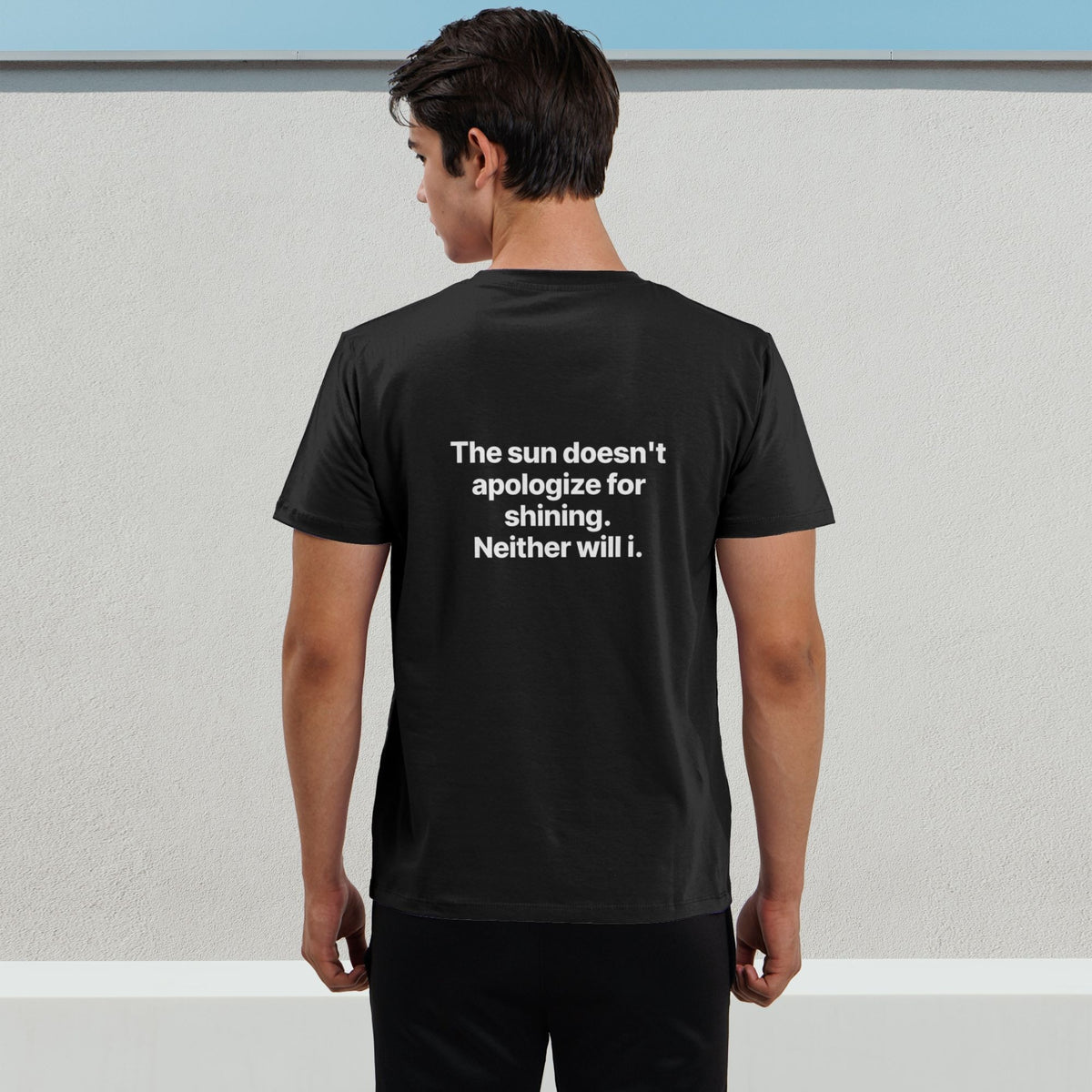 Sun classic tee in black, worn by model
