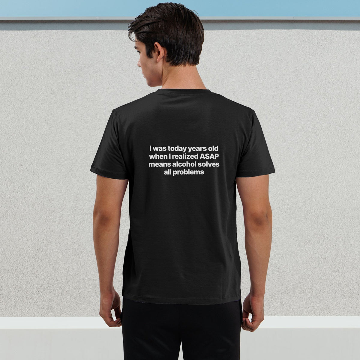 Today Years Old tee black model back