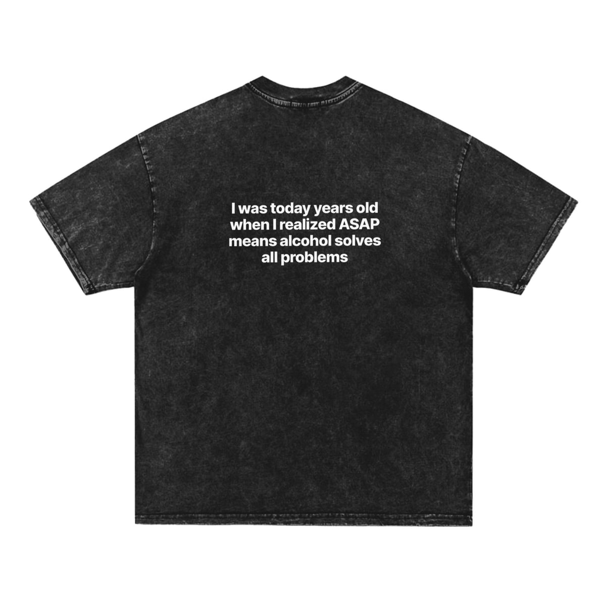 Today Years Old oversized tee black flat lay
