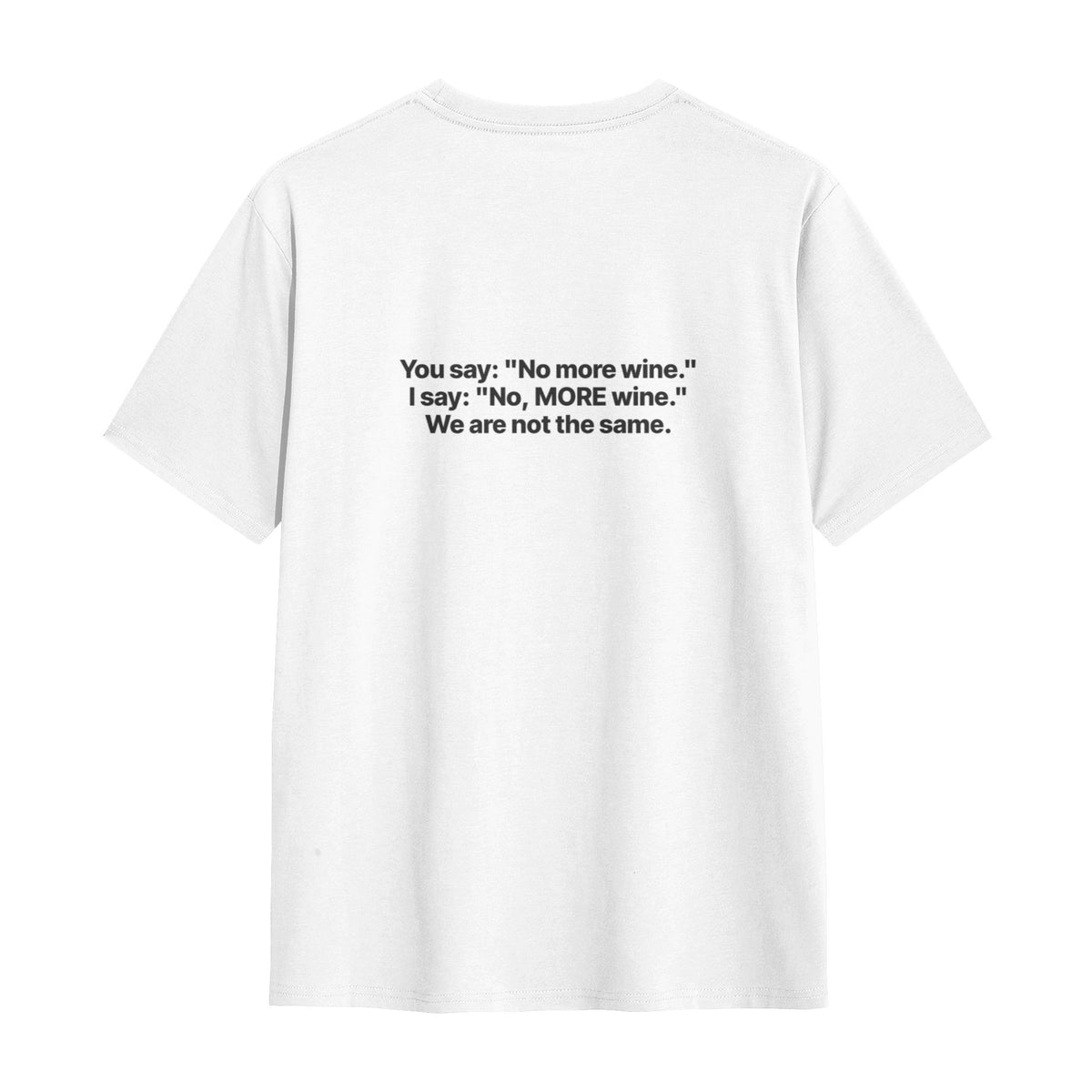 Wine tee white flat lay