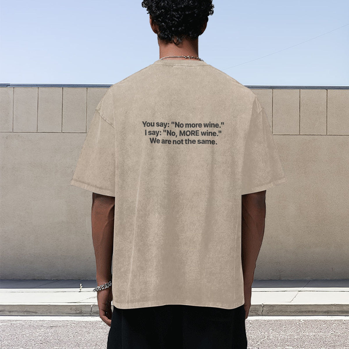 Wine oversized tee apricot model back